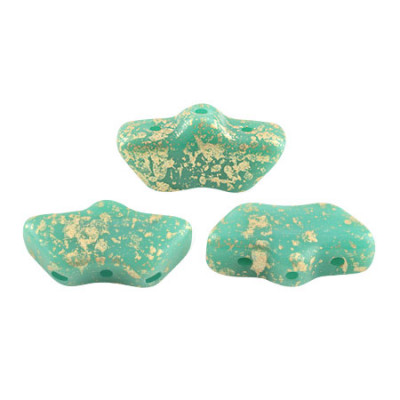 Perles Delos® 6x11mm Opaque Green Turquoise Splash par Puca® (5gr) Perles Delos® 6x11mm Opaque Green Turquoise Splash par Puca® (5gr)