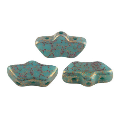 Perles Delos® 6x11mm Opaque Green Turquoise Bronze par Puca® (5gr) 