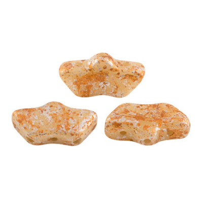 Perles Delos® 6x11mm Opaque Beige Tweedy par Puca® (5gr) Perles Delos® 6x11mm Opaque Beige Tweedy par Puca® (5gr)