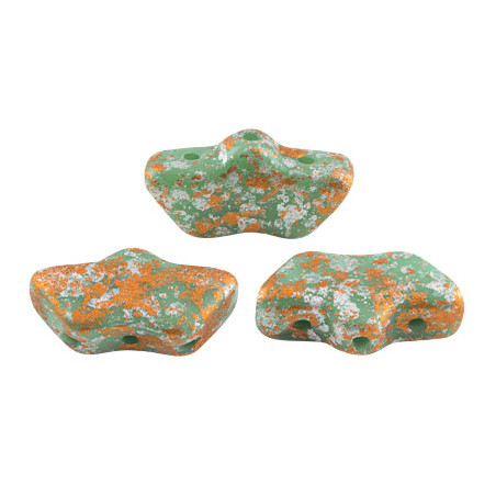 Perles Delos® 6x11mm Opaque Green Turquoise Tweedy par Puca® (5gr)