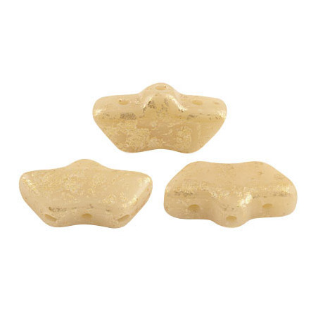 Perles Delos® 6x11mm Opaque Beige Splash par Puca® (5gr) 