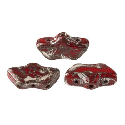 Perles Delos® 6x11mm Opaque Coral Red New Picasso par Puca® (5gr) 