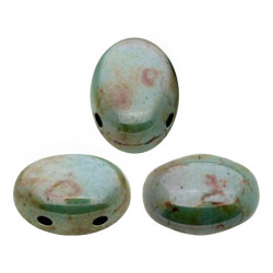  Perles Samos® par Puca® 5x7mm Opaque Mix Blue Green Ceramic Look (x5gr) 