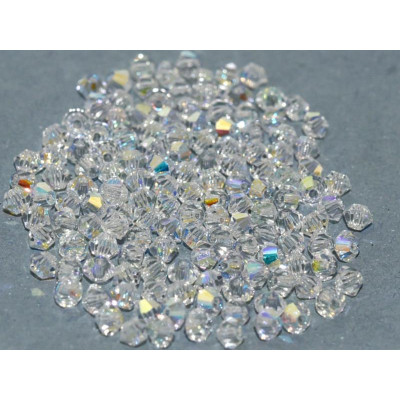 Perles Toupies 3mm Préciosa Crystal Ab (X20)