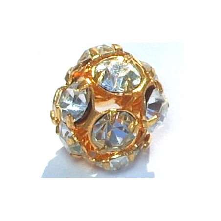 Boule Strass Cristal Doré 6mm (x1)