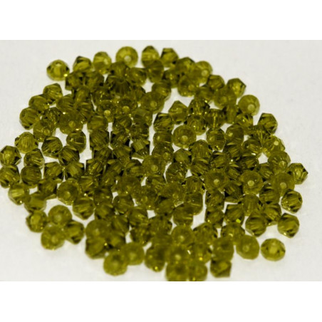 Perles Toupies 4mm Préciosa Olivine (X20) 