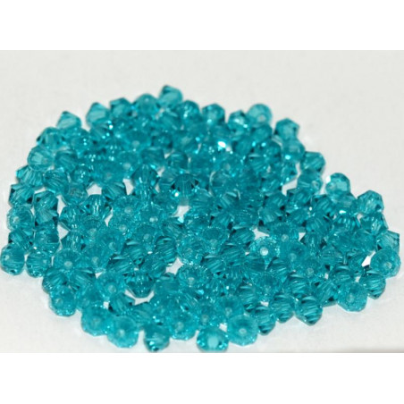 Perles Toupies 4mm Préciosa Blue Zircon (X20) 