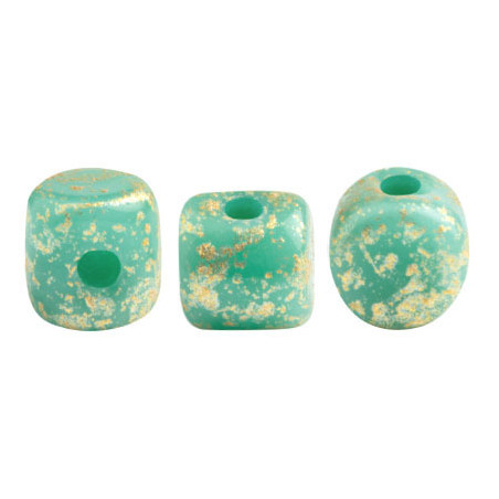Perles Minos® Par Puca® Opaque Green Turquoise Splash (x5gr)    