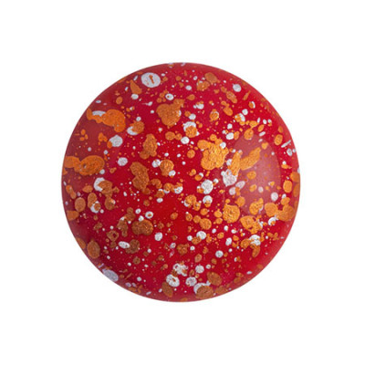 Cabochon Verre 18mm Opaque Coral Red Tweedy (X1)    