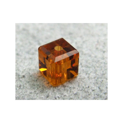 Perle cube en cristal Swarovski 5601 4mm Topaz (x1)