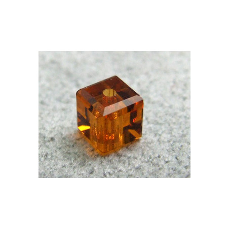 Perle cube en cristal Swarovski 5601 4mm Topaz (x1)