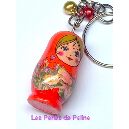 Poupée Russe en bois Orange 34X17X17mm (X1) 