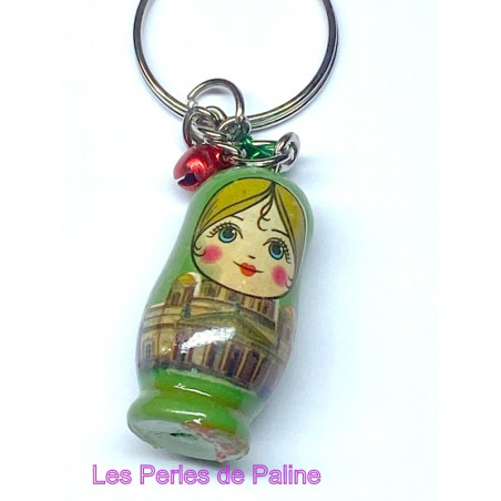 Poupée Russe en bois Vert 34X17X17mm (X1) 