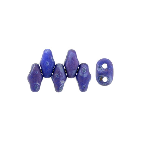 Perle SuperDuo® Mini Matte Nebula Opaque Blue 2X4mm (X10gr) 