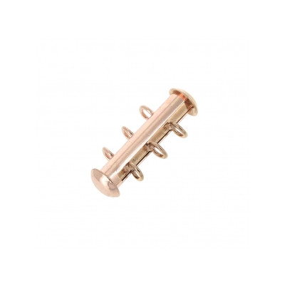 Fermoir Magnétique Barre Doré Rose 3 rangs 21X10mm (X1)