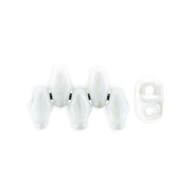 Perle SuperDuo® Mini Opaque White Céramique 2X4mm (X10gr) 