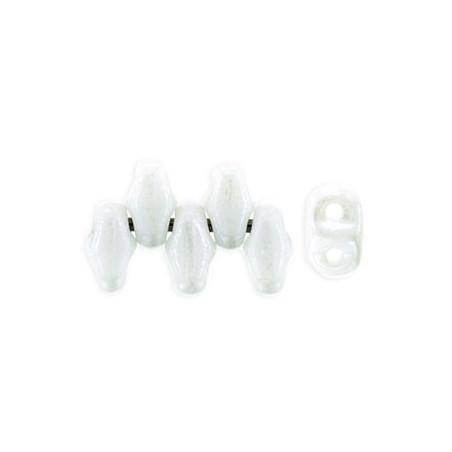 Perle SuperDuo® Mini Opaque White Céramique 2X4mm (X10gr) 