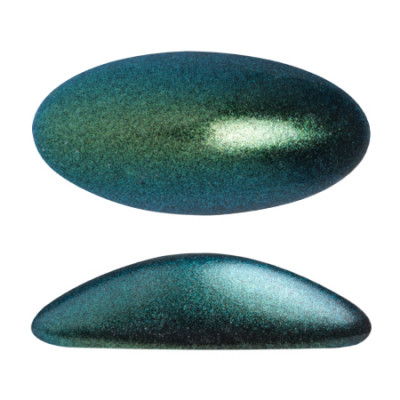 ATHOS PAR PUCA® CABOCHON OVAL 20X10 MM - METALLIC MAT GREEN TURQUOISE (X1) 