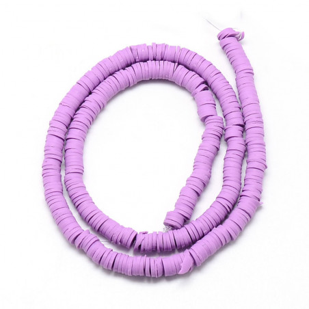 Perles Heishi Polymère Médium Orchidée 6x0,5mm (x1fil)   