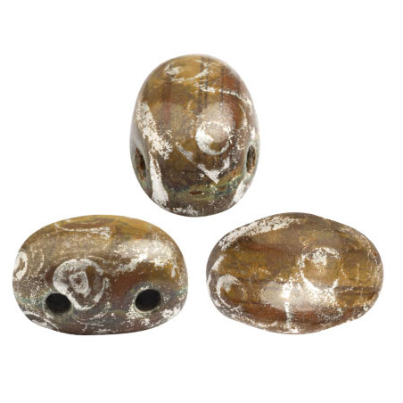  Perles Samos® par Puca® 5x7mm Opaque Choco New Picasso (x5gr)