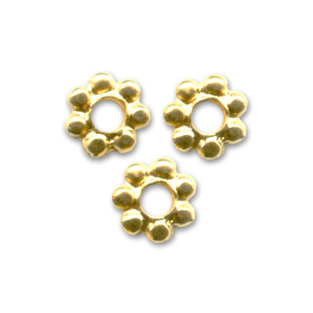 Rondelles Laiton Plaque Or 24 Carats 6X1.4mm (x1)