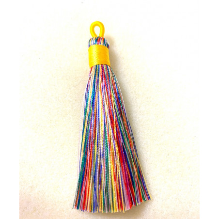 Pompon Gold Soie Multi couleur 100mm (X1) 