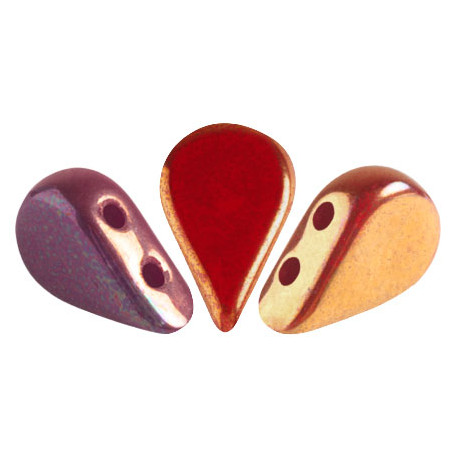 PERLES EN VERRE AMOS® PAR PUCA® 5X8 MM OPAQUE CORAL RED IRIS LUSTER (X5G)