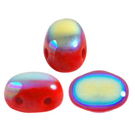  Perles Samos® par Puca® 5x7mm Opaque Coral Red AB (x5gr)