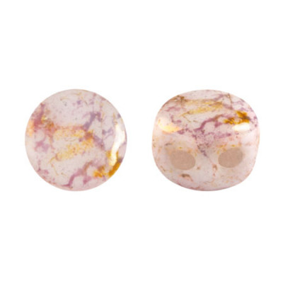 Perles Kalos® par Puca® 4x3mm Opaque Mix Rose/Gold Ceramic Look (x5gr)