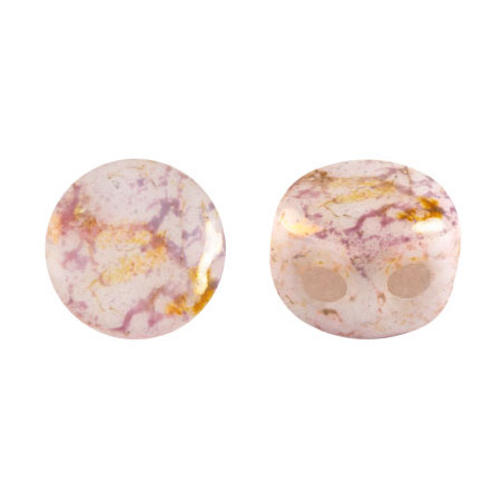 Perles Kalos® par Puca® 4x3mm Opaque Mix Rose/Gold Ceramic Look (x5gr)