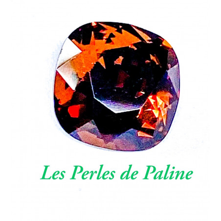 Cabochon carré 4470 12mm Smoked Topaz F(x1)