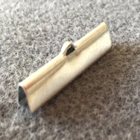 Embout à Clipser rectangle Argenté 30x8x5mm trou:1x3mm (x100)