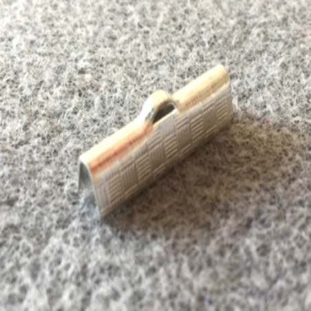 Embout à clipser rectangle Argenté 20x7x5mm Trou:1x3mm (x100)