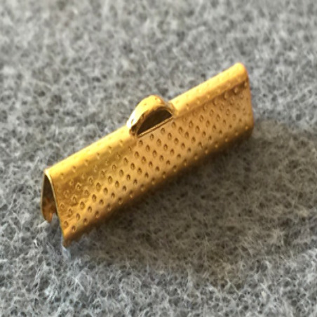 Embout à Clipser rectangle Doré 25x8x5mm trou:1x3mm (x100)