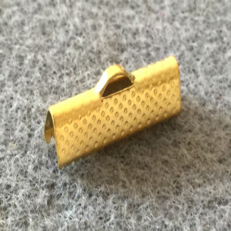 Embout à Clipser rectangle Doré 20x8x5mm trou:1x3mm (x100)