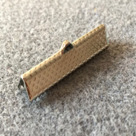 Embout à Clipser rectangle Argenté vieilli 35x8x5mm trou:1x3mm (x100)