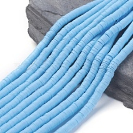 Perles Heishi Polymère Light Blue 36, 6x1mm (x1fil)