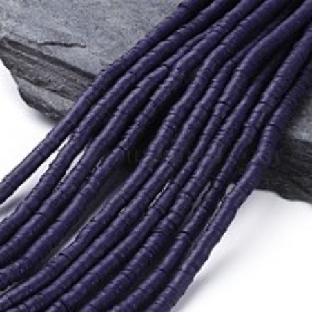 Perles Heishi Polymère Dark Purple 6x1mm (x1fil) 