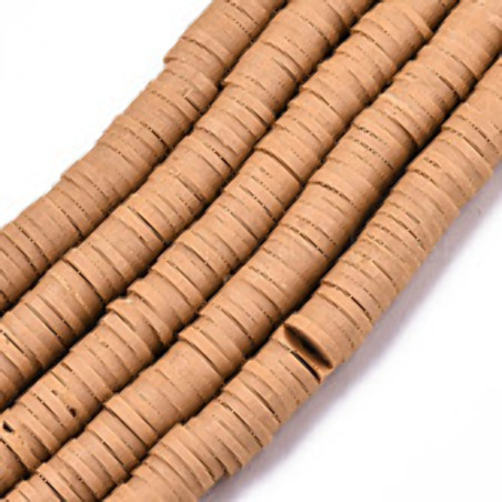 Perles Heishi Polymère Ocre 118 6x1mm (x1fil)