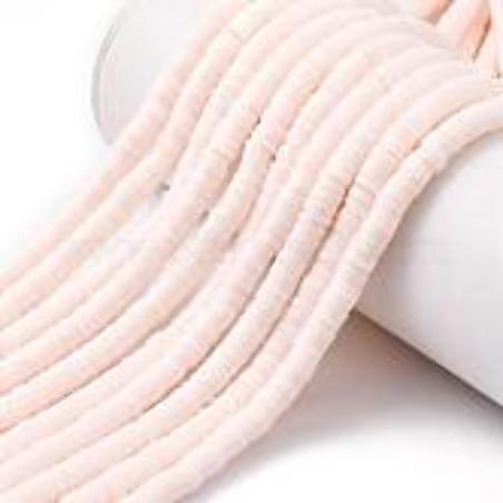 Perles Heishi Polymère Rose Pale 16 6x1mm (x1fil)
