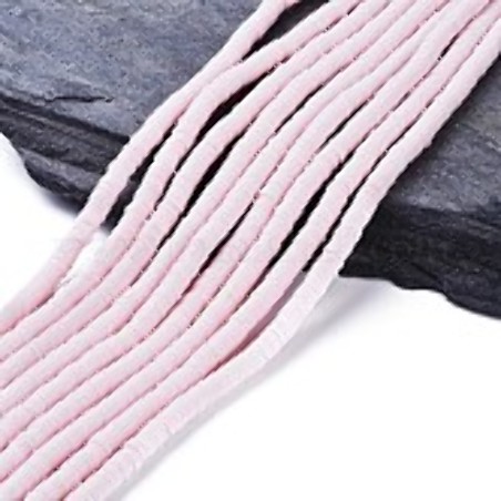 Perles Heishi Polymère Light Rose 27 6x1mm (x1fil)