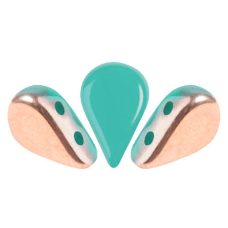 PERLES EN VERRE AMOS® PAR PUCA® 5X8 MM OPAQUE GREEN TURQUOISE CAPRI GOLD (X5G)