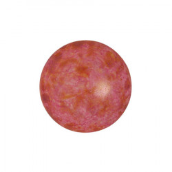 Cabochon Verre 14mm Opaque Rose Spotted (X1)