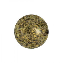 Cabochon Verre 14mm Metallic Mat Old Gold Spotted (X1)