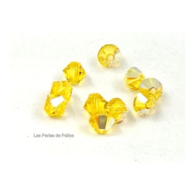 Toupies 4mm Light Topaz AB - réf. 5328 Xilion (x20) Toupies 4mm Light Topaz AB - réf. 5328 Xilion (x20)