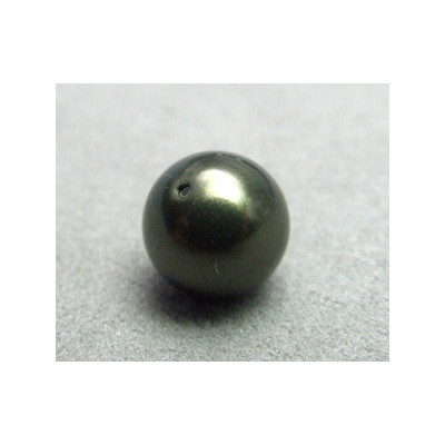 Perle ronde nacrée Swarovski 10mm Dark Green (x1)