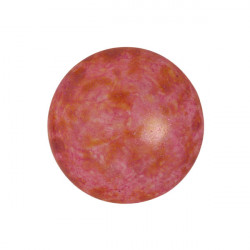 Cabochon Verre 18mm Opaque Rose Spotted (X1)
