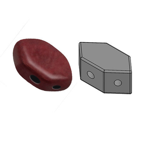 Perles Paros® par Puca® 4x7mm Opaque Light Coral Burgundy (x5g)