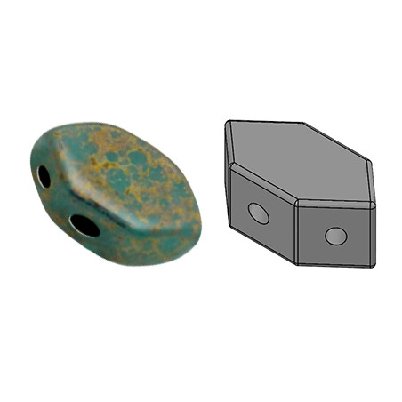 Perles Paros® par Puca® 4x7mm Opaque Green Turquoise Bronze (x5g)