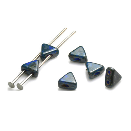 Perles khéops® par Puca® Opaque Sapphire Travertin Dark 6x3mm (X5gr)